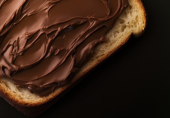 Chocolate Spread on Toast with Smooth Creamy Texture and Warm Loaf