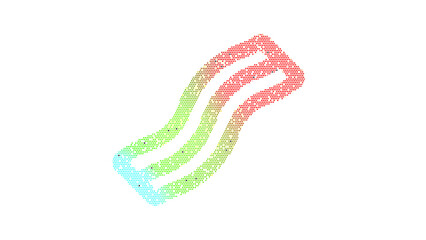 Icon bacon is made up of LED square shapes. There are bright diodes and there are black dead diodes