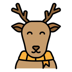 Illustration of Deer Avatar Filled Icon Design