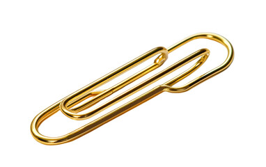 Obraz premium Gold Paperclip Design on transparent background PNG.