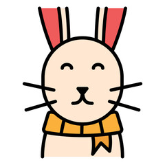 Illustration of Rabbit Filled Icon Design