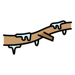 Illustration of Snow Tree Filled Icon Design