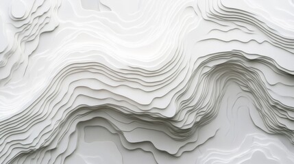 Fototapeta premium Abstract white topographic relief map.