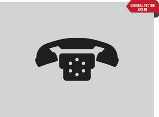Telephone and Phone Receiver vector icon, old phone icon, analog telephone stock illustration
