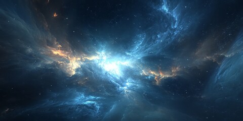 Fototapeta premium A celestial environment that fosters innovation and sparks creativity with its abstract depiction of space, encouraging new ideas and imaginative thinking.