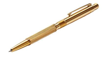 Elegant Gold Pen on transparent background PNG.