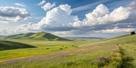 Fototapeta premium landscape with mountains and blue sky