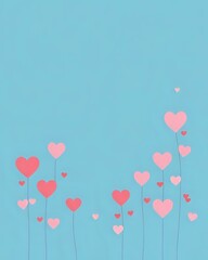 illustration vectorielle repr&eacute;sentant plein de c&oelig;urs rouges et roses pour la saint valentin le 14 f&eacute;vrier	