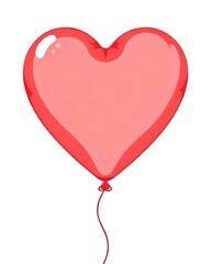 illustration vectorielle d'un ballon en forme de coeur qui flotte dans les airs