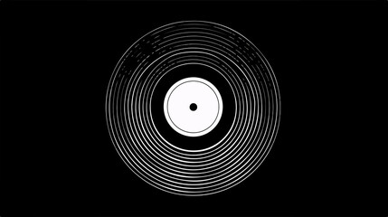 Flat Vector Vinyl Record Icon Illustration