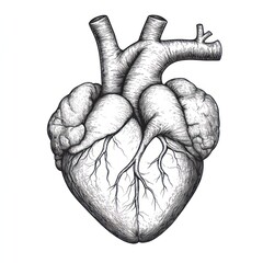 Fototapeta premium Detailed anatomical drawing of a human heart. (7)