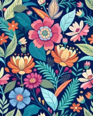 Gordijnen Bloemendesign Seamless Floral Vector Design with Subtle Gradient Accents for Creative Projects.  © Creative Sonda