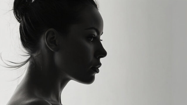 A monochrome, blurred portrait emphasizing light and texture.