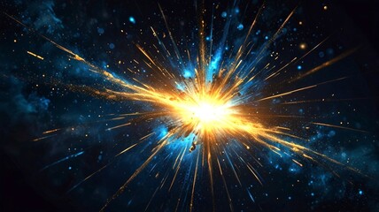 Fototapeta premium A captivating explosion of light and color bursts into the cosmos, representing the beauty of creation and the dynamic nature of the universe in a stunning visual display