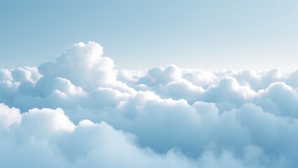 white fluffy clouds in a pale blue sky creating a serene and heavenly atmosphere peaceful serene