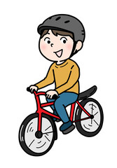 自転車に乗る男の子（カラー）