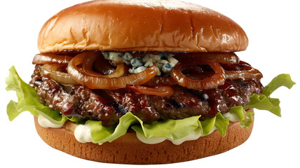 Premium Burger Delight on transparent background PNG.