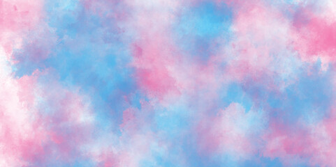 Colorful watercolor background with mixed colors, Aged watercolor paper texture with light blue and brown, yellow and green color, Fantasy polished light pink abstract watercolor painted background.