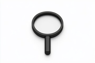 Black magnifying glass on white background. (1)