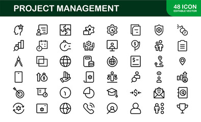 Versatile Project Management Icons - Designed for Task Management, Scheduling, and Team Tools