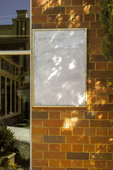 Blank Signboard on Brick Wall