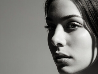 Fototapeta premium The woman in this fashion photo radiates elegance and style.