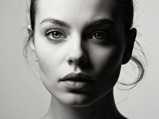 Fototapeta premium A monochrome, blurred portrait emphasizing light and texture.