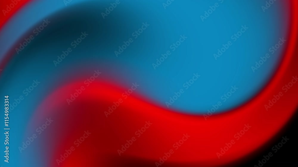 Wall mural abstract design featuring smooth gradients of red and blue.