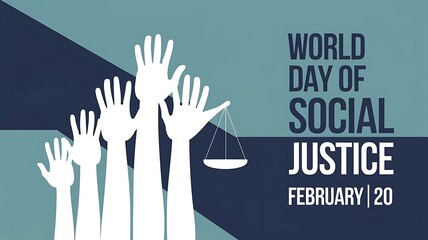 Fototapeta premium World Day of Social Justice February Twenty, World Day Of Social Justice Celebrated On February Twenty