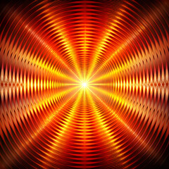 Abstract Red and Yellow Circular Background with Bright Light.