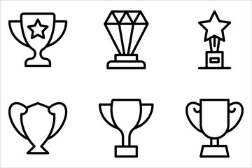 Trophy icon set. Trophy cup, winner cup, Reward symbol sign for web and mobile on white background