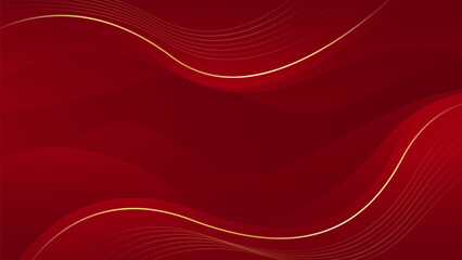 Abstract red luxury wave background with gold lines. Elegant gradient modern wallpapers. Suitable for templates, banners, sales, ads, events, awards, web and pages
