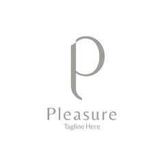 Initial P monogram logo, flat simple initial p logo vector for business, appare, fasion, jewellery and luxury brand