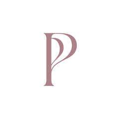 Initial P logo identity, simple letter p logo vector for business, skincare, haircare, fasion, jewellery and luxury brand