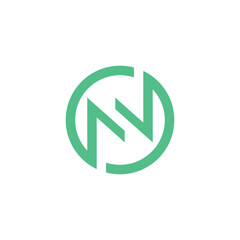 Geometric Letter NN Circle Logo