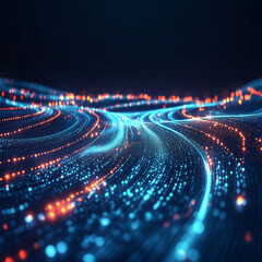 abstract technology background with network, generative AI illustration