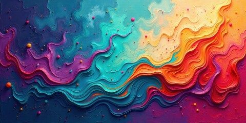 Obraz premium Abstract Colorful Swirling Paint Texture with Embellishments A Vivid and Textured Artistic Composition