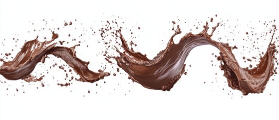 Chocolate splash, wave, swirl, motion, liquid, dessert.
