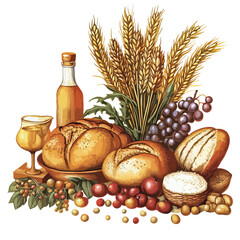 Blessing food jewishclip art, clip art concept 