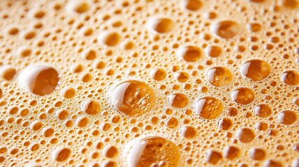 quick meals microwave concept. Golden bubbles on a frothy surface create a refreshing beverage look.
