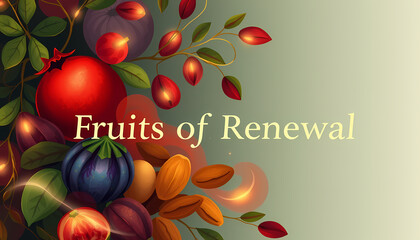 Artistic fruits arrangement with renewal theme