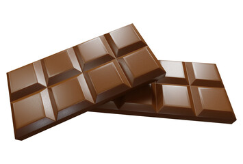 3d rendering of chocolate bar isolated on white