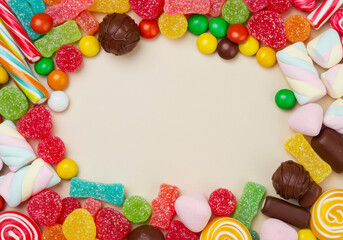 Vibrant Assortment of Colorful Sweets and Candies &ndash; Festive Background Treats