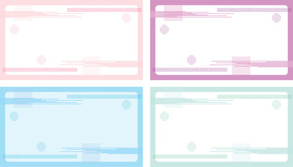 サイバーパンク風フレーム素材イラストセット