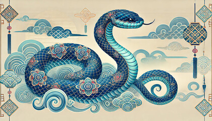 Obraz premium blue snake 2025