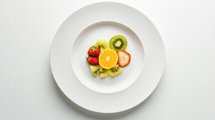 Fresh Fruit Arrangement on White Plate with Vibrant Colors
