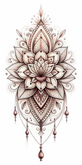 Ornate Rose Tattoo Design with Intricate Details