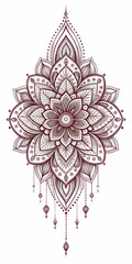 Ornate Rose Tattoo Design with Intricate Details