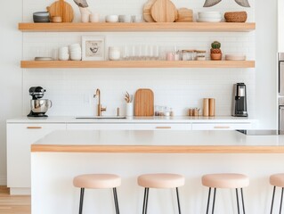 Modern Kitchen Featuring Minimalist Design and Wooden Accents