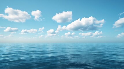 Fototapeta premium Vast Ocean and Cloudscape. Concept of Serenity, Tranquility, and Nature.